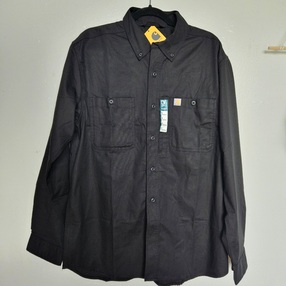 Carhartt Men's Black Button Up Shirt. Sizes S,L,XL
